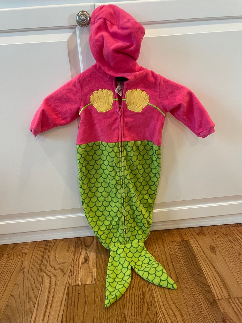 Holiday Editions Pink and Green Mermaid Hooded One-Piece